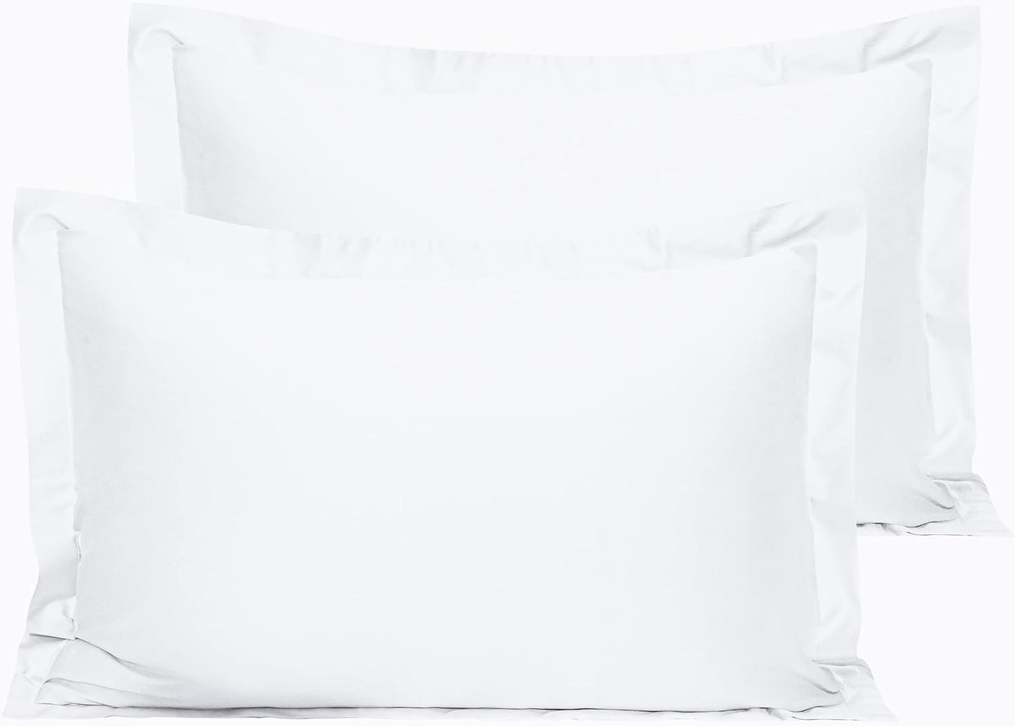 NTBAY Cotton 26x26 Euro Sham Covers - 500 Thread Count Egyptian Cotton Euro Pillow Covers, 2 Pack Super Soft and Breathable 26x26 Pillow Covers, Square Pillow Cases, White