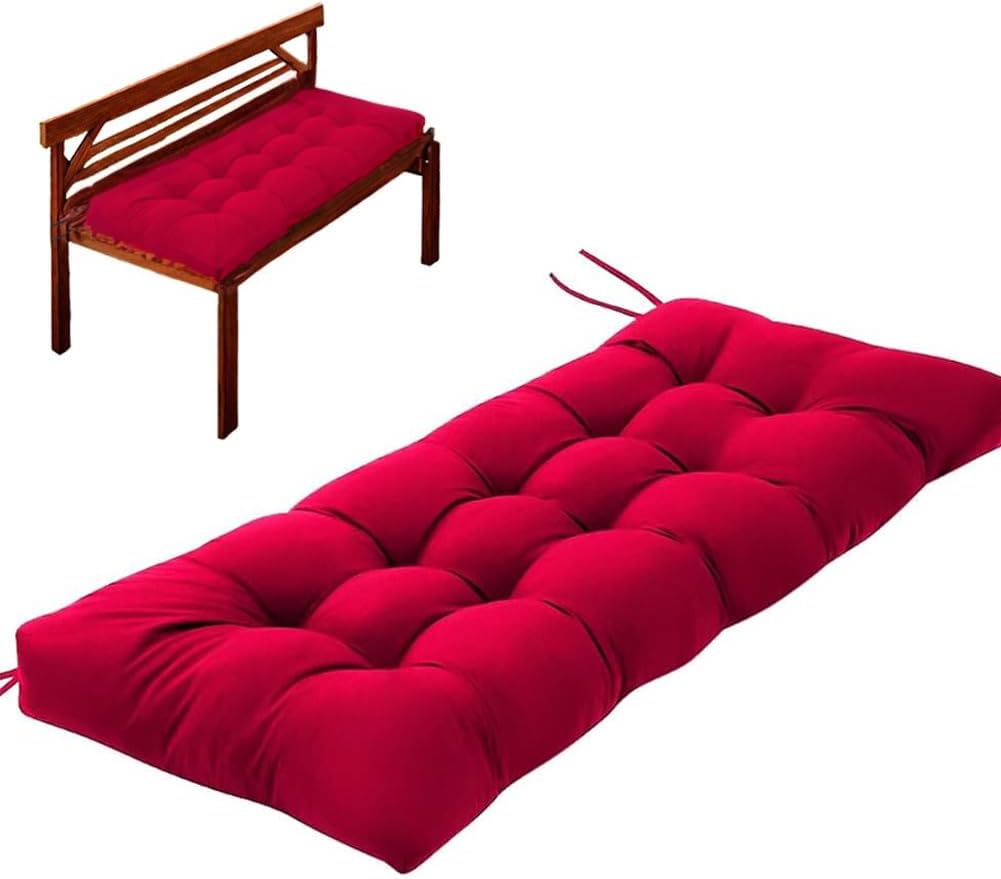 Bench Cushion, Patio Furniture Cushions with Ties, Soft Bench Cushions for Indoor/Outdoor Furniture Kitchen&Dining (Black, 39 * 19.7in)