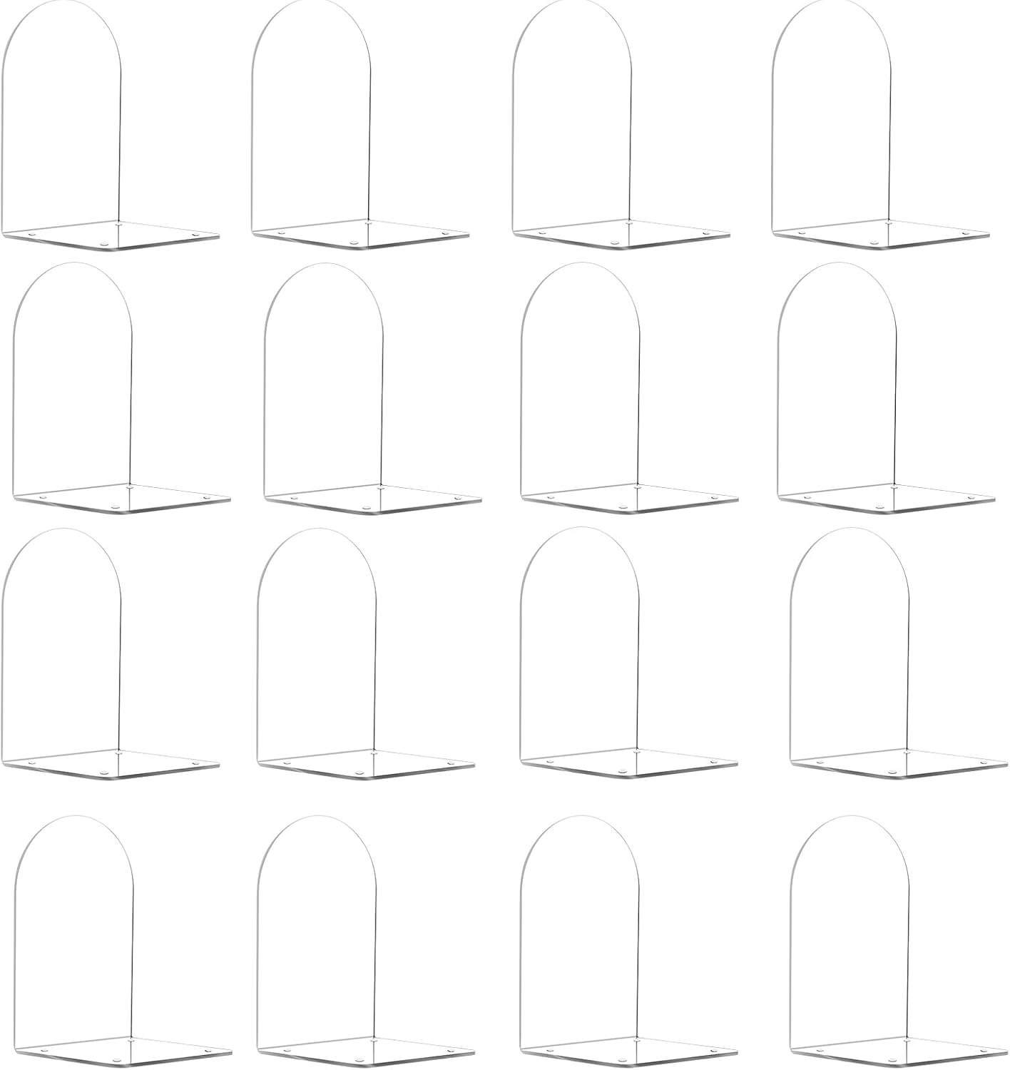 Adwikoso Book Ends for Shelves Clear Acrylic Bookends for Heavy Books Organizer Book Stopper to Hold Books for Home Office School and Desktop Decoration(Circular Arc) (8)
