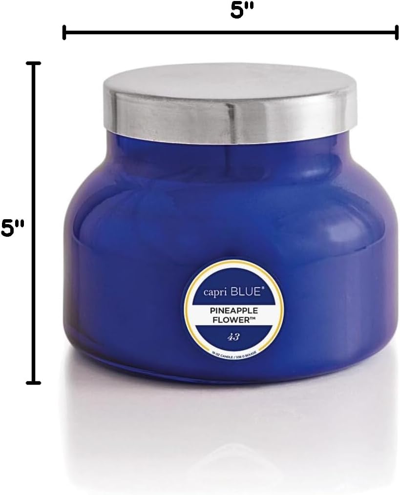 Capri Blue Scented Candles - Soy Candle Wax Blend - Jar Candles - Blue Candle Gifts for Women & Men - Luxury Candles for Home Scented with Citrus, White Musk & Patchouli - Blue Jean (19 oz)