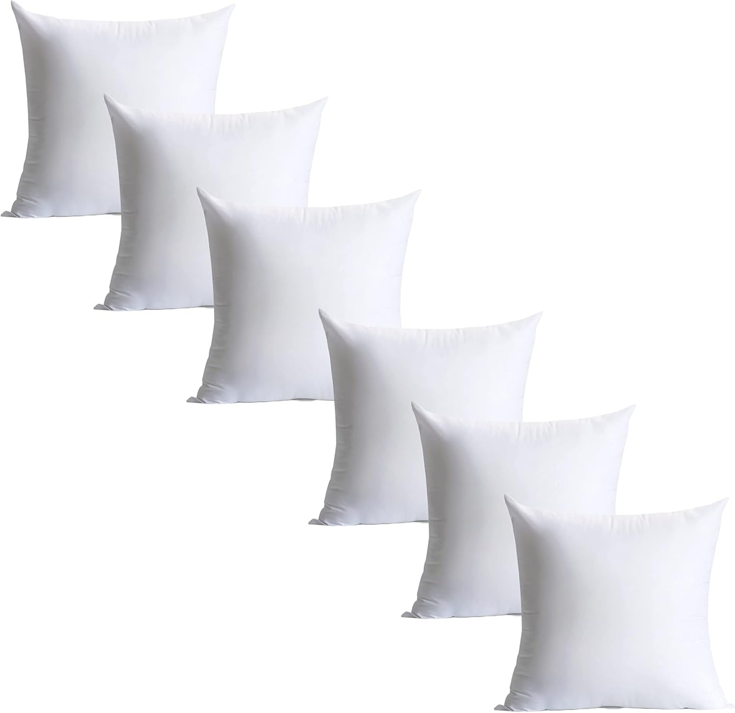 Calibrate Timing Plush and Durable Throw Pillow Inserts - 18 x 18 inches Set of 8, Hypoallergenic Polyester Fiber Fill - Perfect for Decorative Cushion Covers, Sofa and Bed Accent