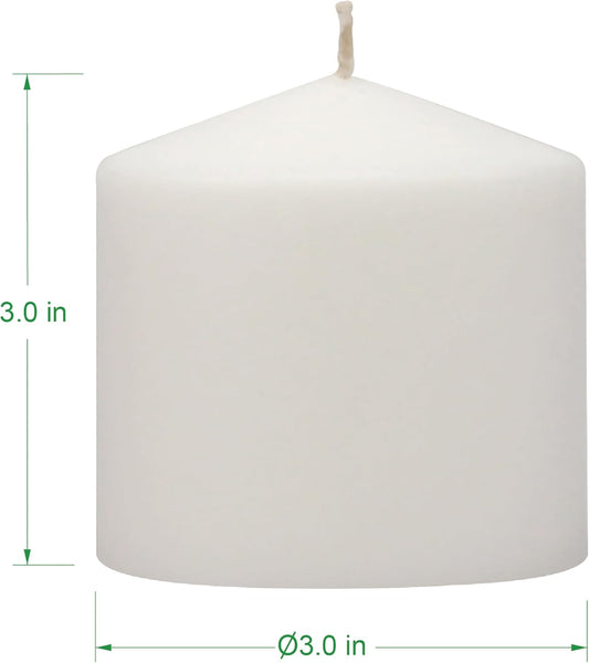 Stonebriar Unscented White Tall Pillar Candles, 65 Hour Burning Candle Pillars, Perfect for Decor, Weddings, Emergencies 3" X 6", 6 count