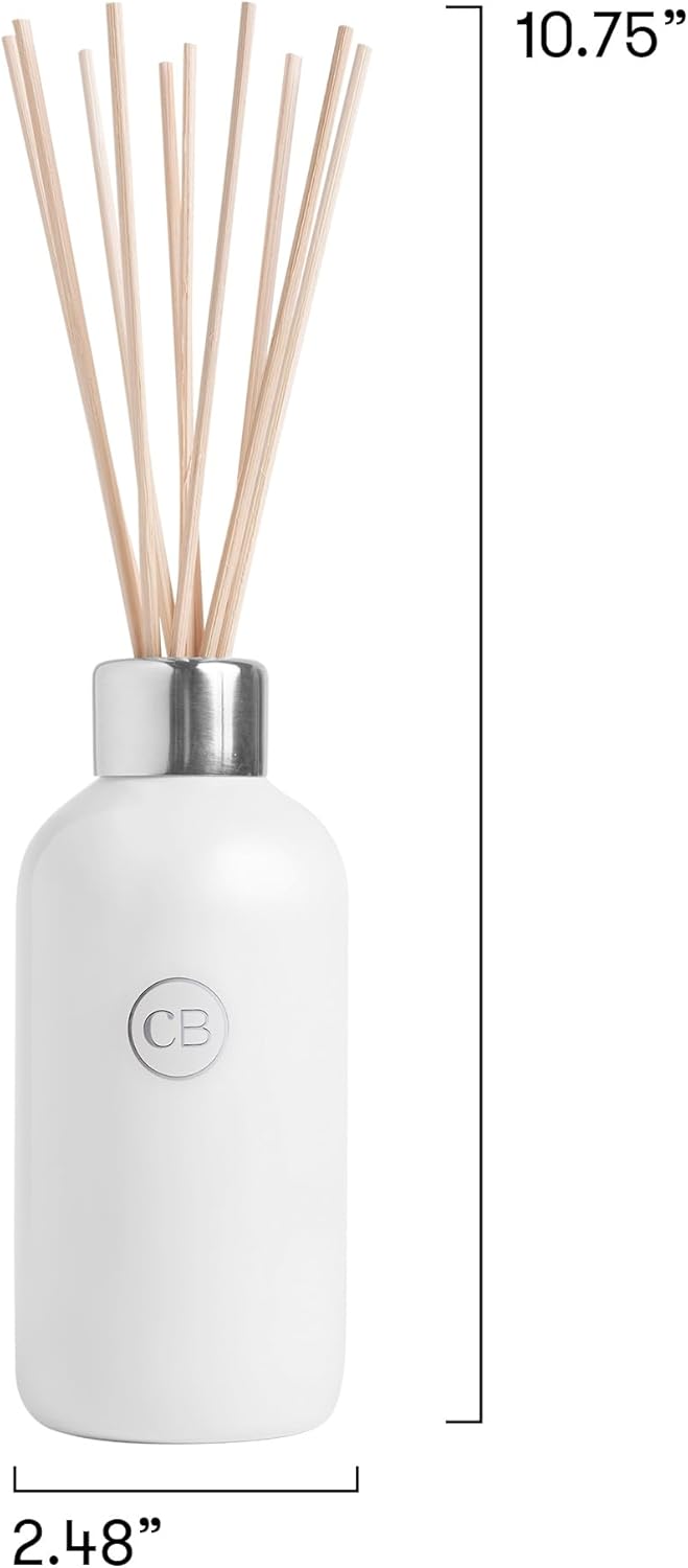 Capri Blue Volcano Reed Diffuser Set - Includes Reed Diffuser Sticks, Fragrance Oil, and Glass Bottle - Luxury Scented Room Freshener - White (8 fl oz)