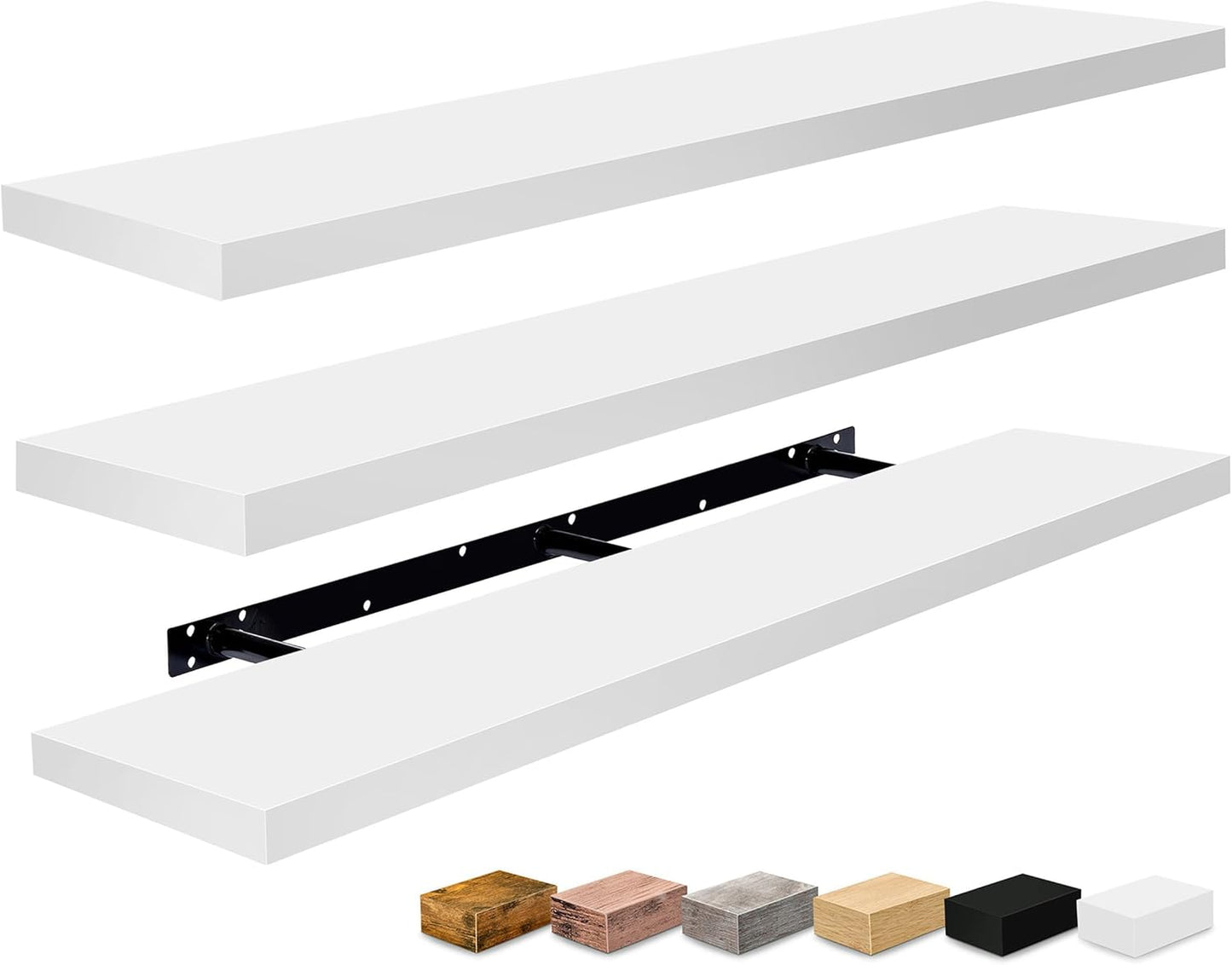 Sorbus Floating Shelves for Wall - 48 Inch Long Bathroom Shelves, Wall Decor for Bedroom, Kitchen, Living Room & Book Storage - Mounted Floating Shelf with Invisible Brackets (Maple Wood, 2 Pack)