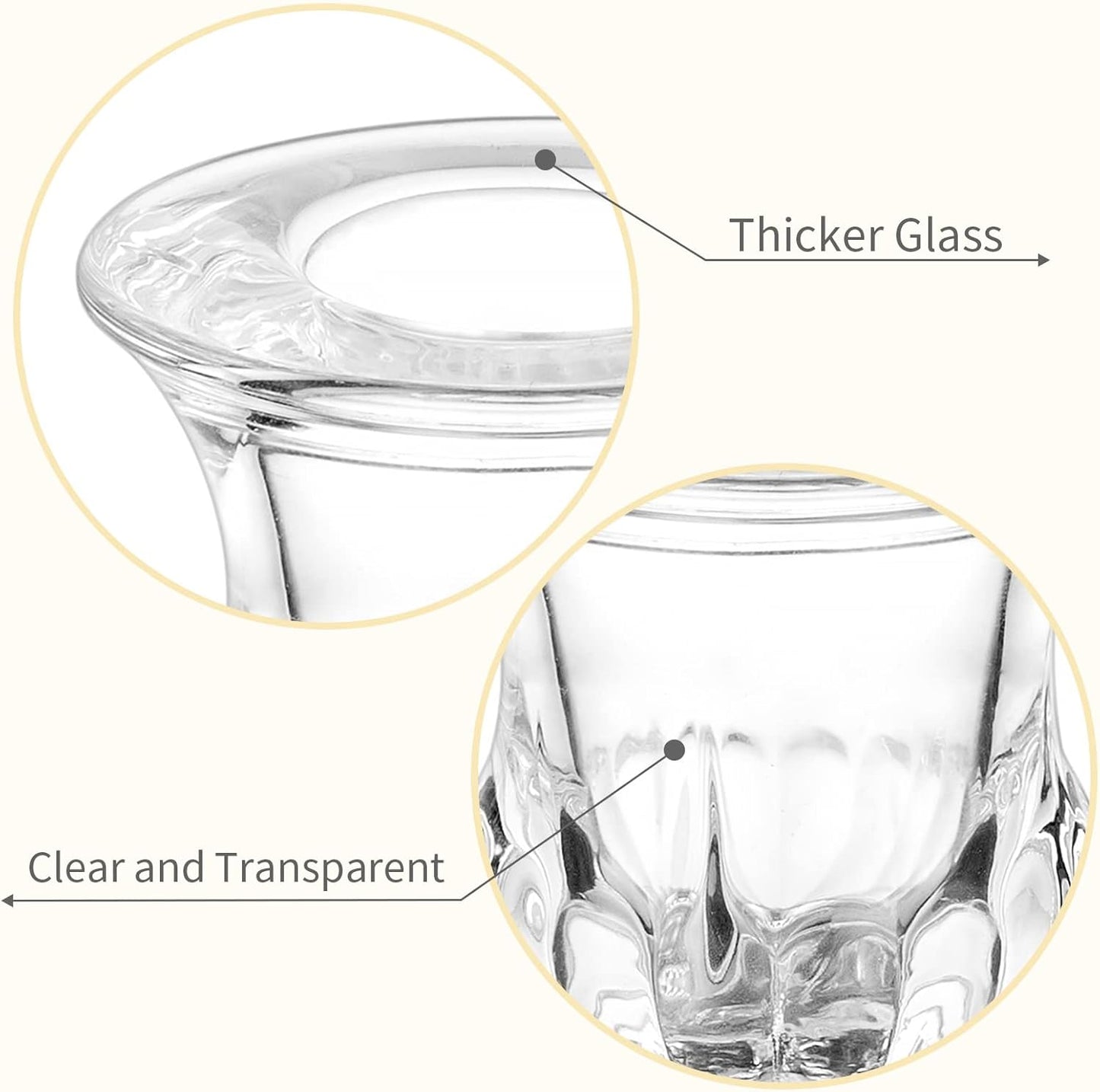 Romadedi Glass Taper Candle Holders - Clear Small Candlestick Holder Bulk, Thicker Glass Candle Sticks Set for Wedding Christmas Party Dining Table Table Centerpiece Decor, 2Pcs