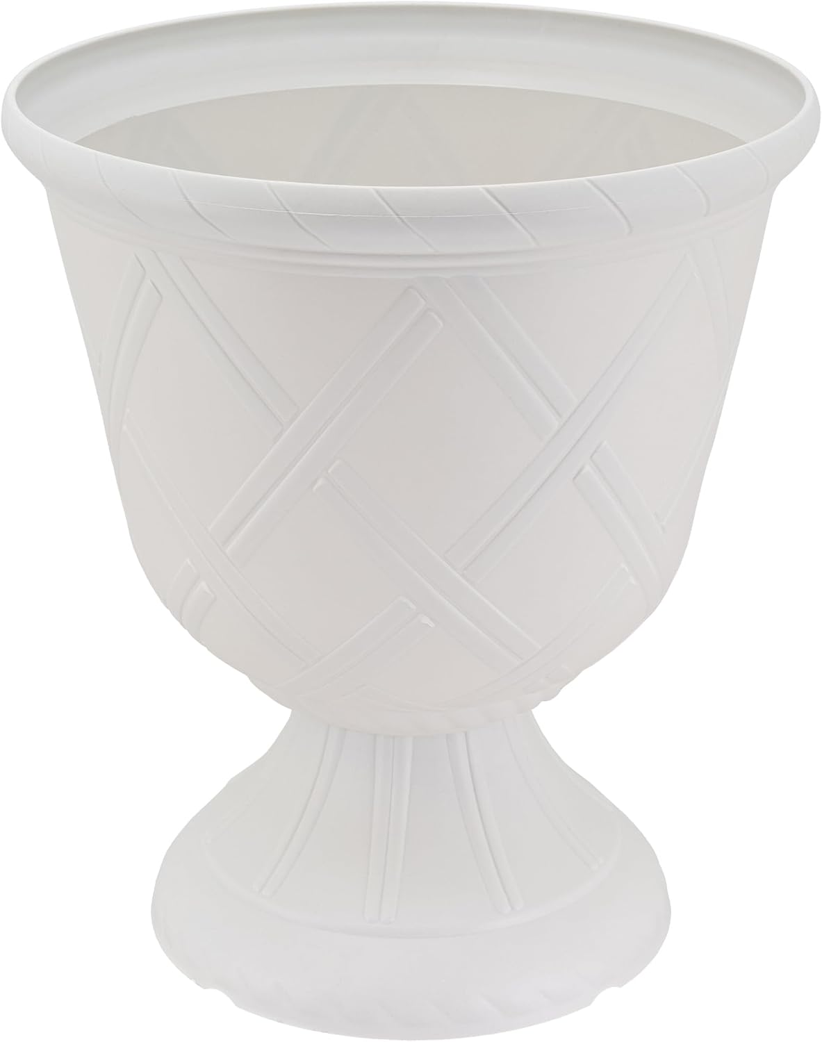 Arcadia Garden Products PL60GD Lattice Plastic Garden Urn, Classic Decorative Garden Pot Planter for Indoor and Outdoor Plants, Gold