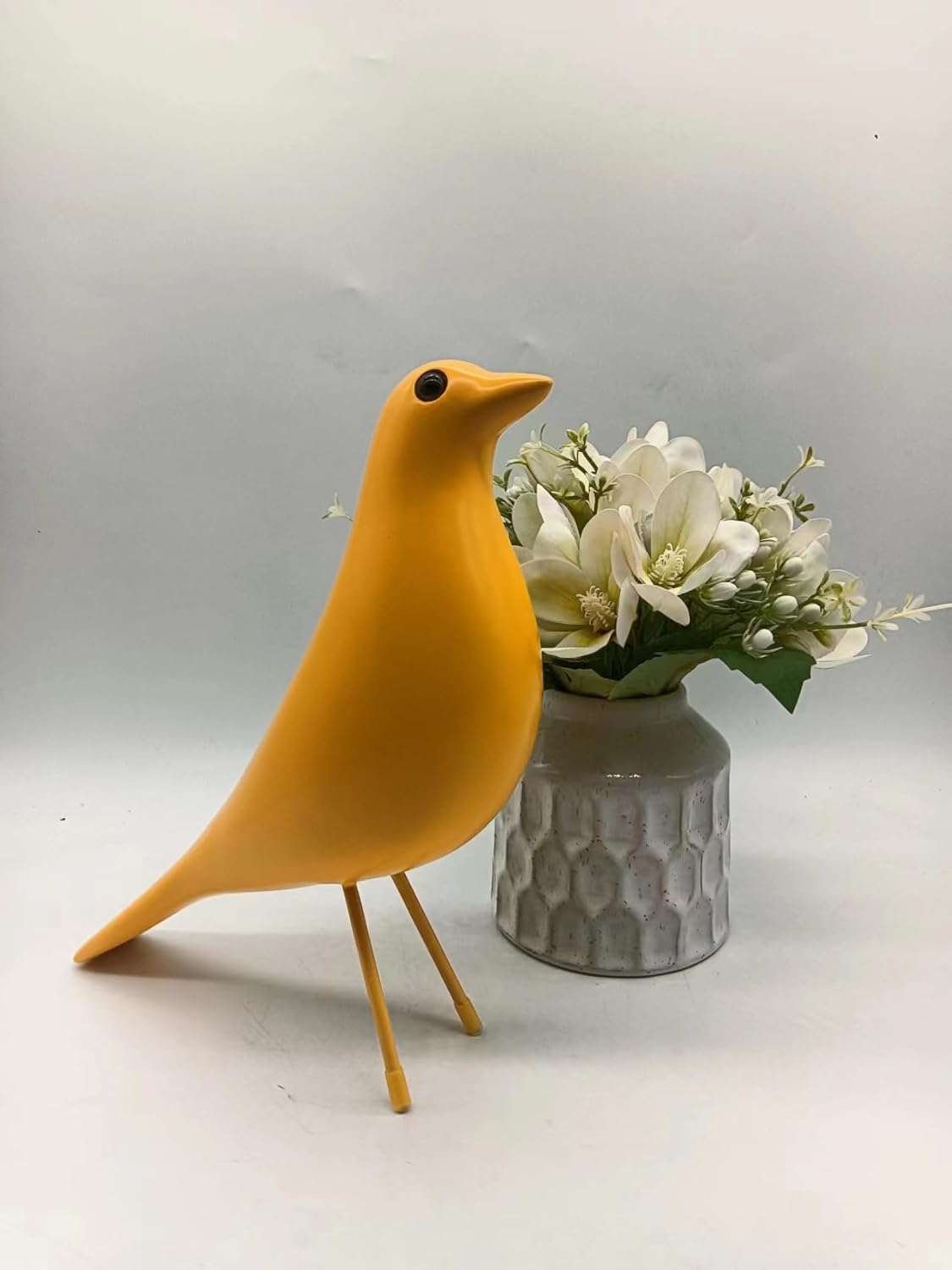 Mid Century Sculpture House Bird - Office Decor Desk Dove Ornament Arts Gift Replica (Yellow)