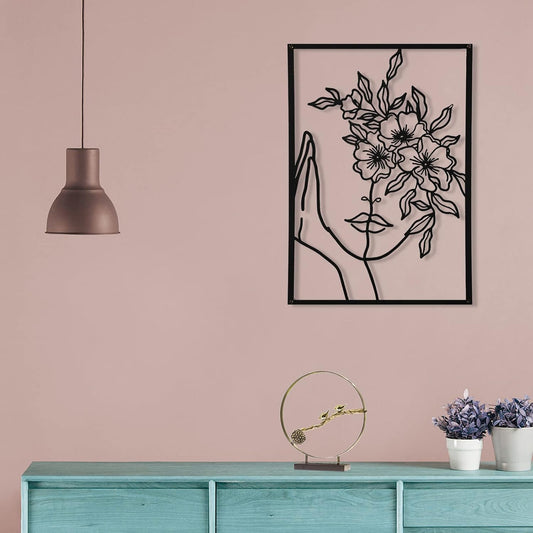 AGIOTA 3 Pcs Gold Wall Decor Above Bed Minimalist for Living Room Metal Line Art - Female Body, Gold Room Decor for Bedroom Modern Wall Art for Indoor 15inch