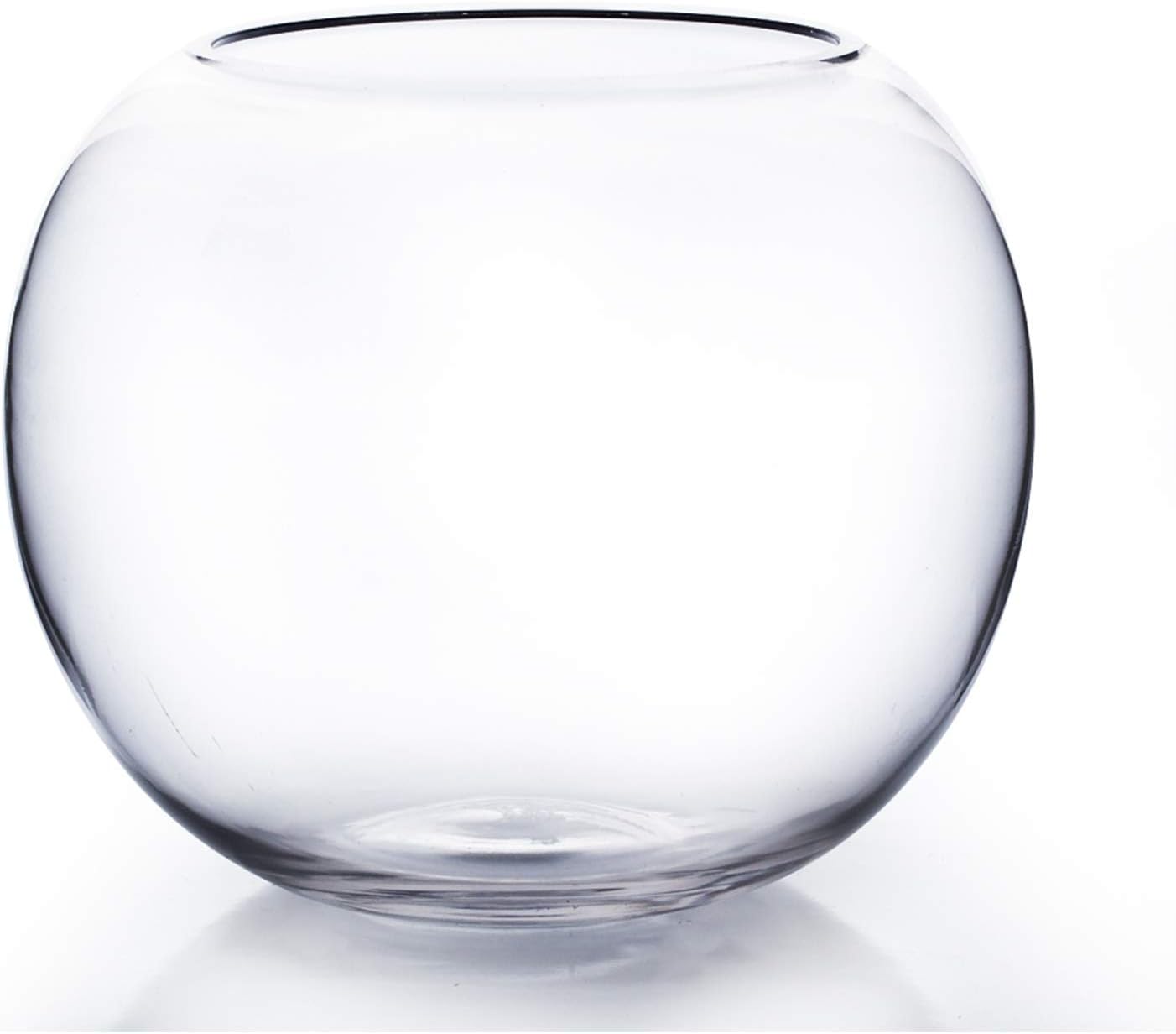 WGV Bowl Glass Vase, Diameter 6", Height 4.5", Open Width 4", (Multiple Sizes Choices) Clear Bubble Planter Terrarium Fish Bowl for Wedding Event Home Decor, 1 Piece (VBW0006A)