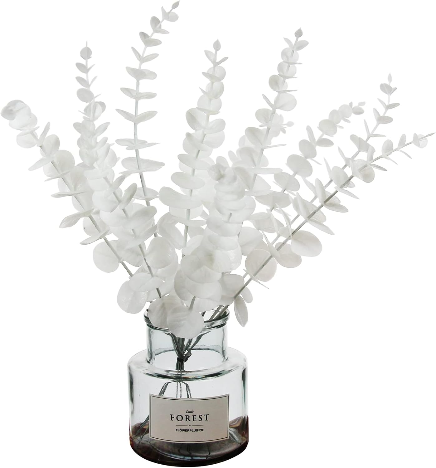 Tinsow 5 Pcs Real Touch Leaf Artificial Eucalyptus Stem Faux Eucalyptuses Wedding Bouquet Centerpiece Home Decor (Green)