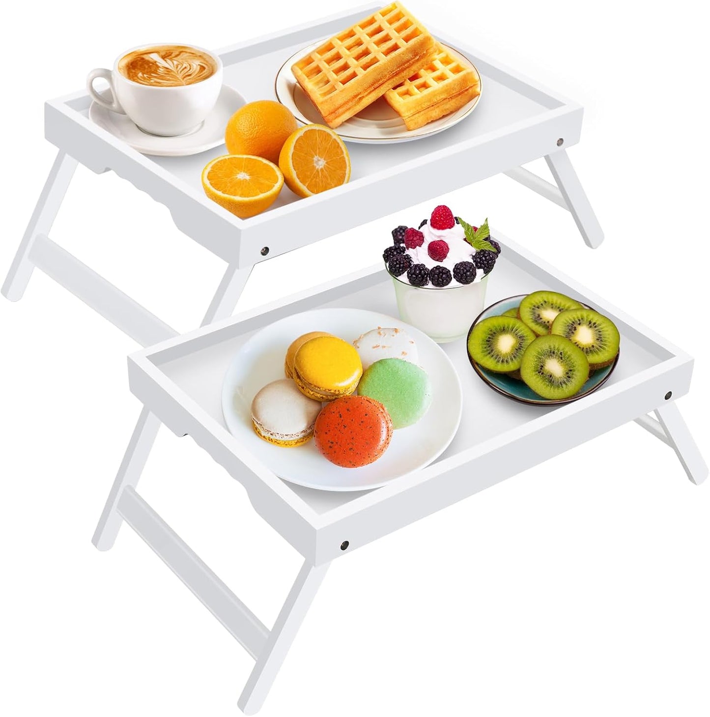 Artmeer Bed Tray Table with Folding Legs,Bamboo Breakfast in Bed for TV Table, Laptop Computer Tray,Eating,Snack Tray(Bamboo)