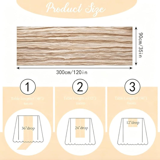 2pcs Cheesecloth Table Runner 120 Inches Pink Boho Gauze Cheese Cloth Runner 10FT Rustic Sheer Fall Table Runners for Thanksgiving Baby Shower Party Holiday Wedding Decoration