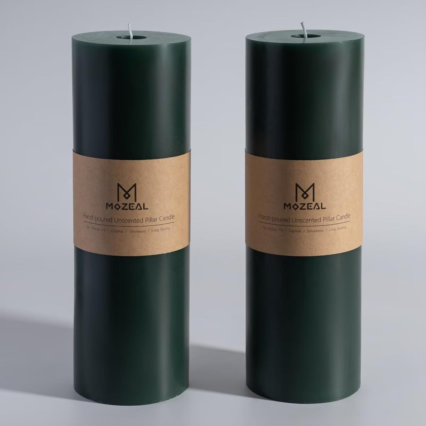 MOZEAL 3" x 4" Hand-Poured Unscented Candle,Dripless Pillar Candle Set of 3,Long Clean Burning,Approx 72 Hours Burn Time,Rustic Country Style,Wedding,Dinner,Christmas and Home Decor,White