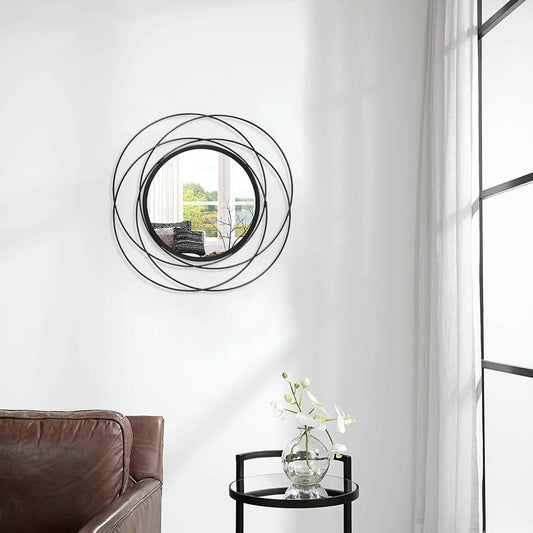 Gold Sunburst Mirrors for Wall Decorative Metal Round Art Mirrors Large Wall Decor Hanging Mirror for Bathroom Bedroom Living Room Vanity Entryway 16"