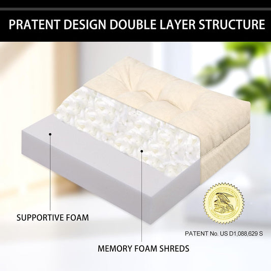 Recliner Cushions for Elderly, 20x20x5 Inch Thick Chair Cushion Patent Design Soft Tufted Dual Layer Booster Seat Cushions for Seniors Recliner Risers Taupe 1P