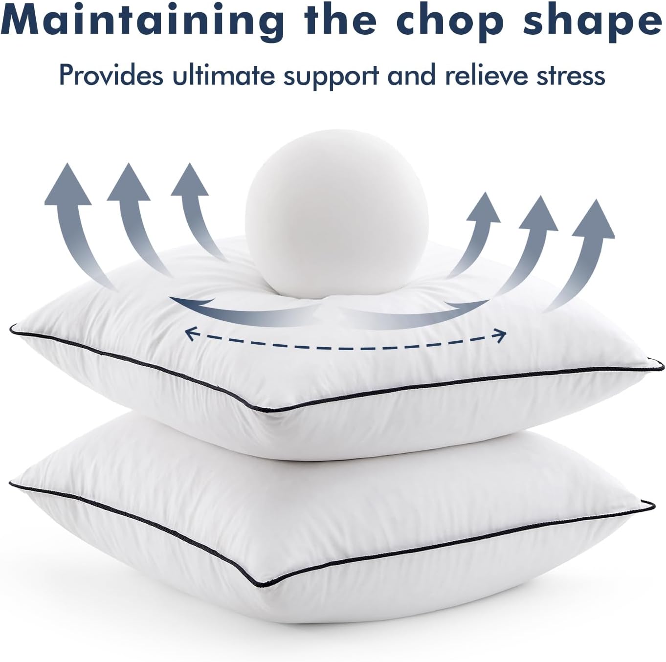 MIULEE Goose Feather Down 20x20 Pillow Insert Set of 2 with 100% Down-Proof Cotton Cover, Soft Fluffy Decorative Pillow for Sofa Bed Couch Living Room White