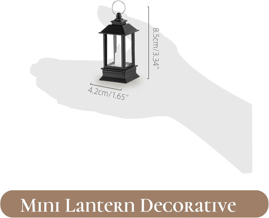 Black Lanterns Decorative Indoor: 24 Pcs Starlight Mini LED Lantern for Centerpiece Table Decorations Halloween Christmas Wedding Party Camping Decor