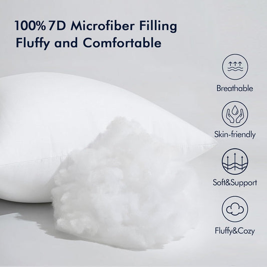 MIULEE Pack of 2 12x20 Inch Outdoor Pillow Inserts Waterproof Decorative Throw Pillow Insert, Rectangle Lumbar Garden Pillow Form for Patio Sofa Couch