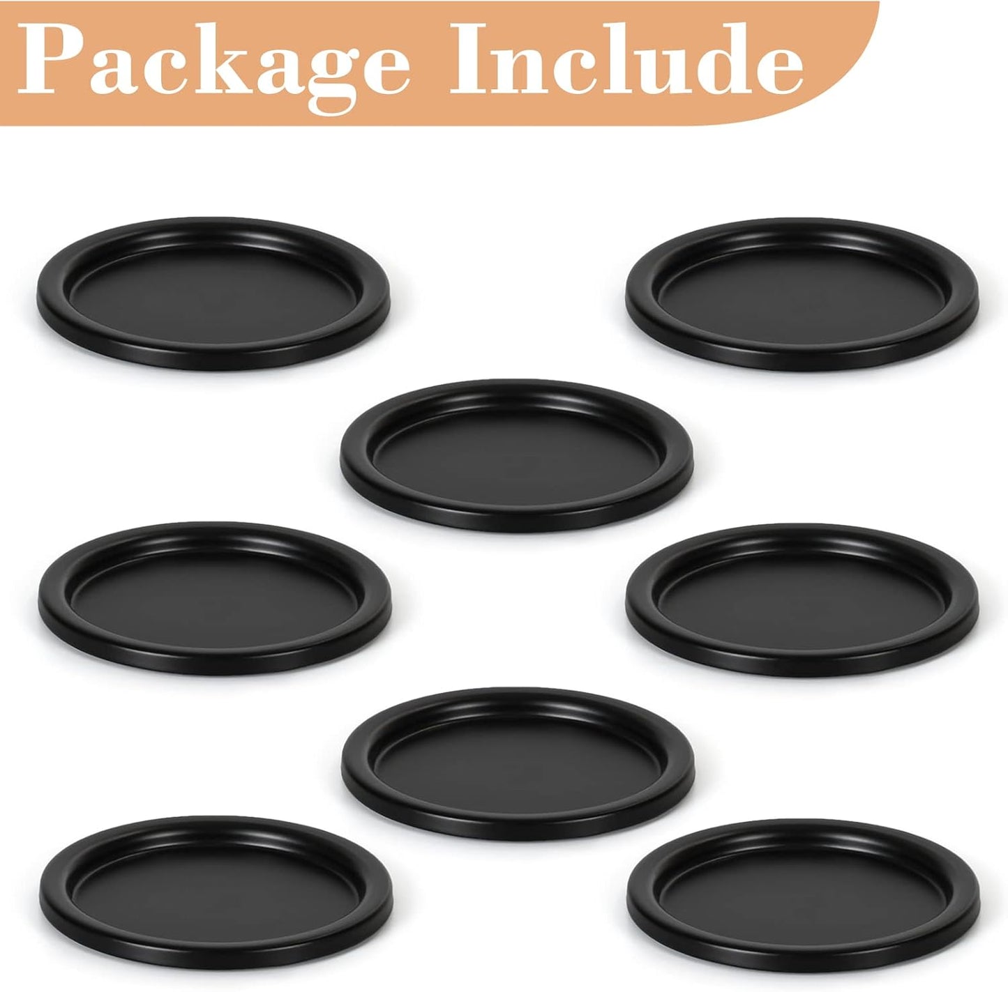 Black Iron Plate Candle Holder- Set of 4 |3.8" D x 0.2" H| Decorative Iron Pillar Candle Plate, Elegant Candle Stand for LED & Wax Candles, Incense Cones, Spa, Weddings (4 pcs)