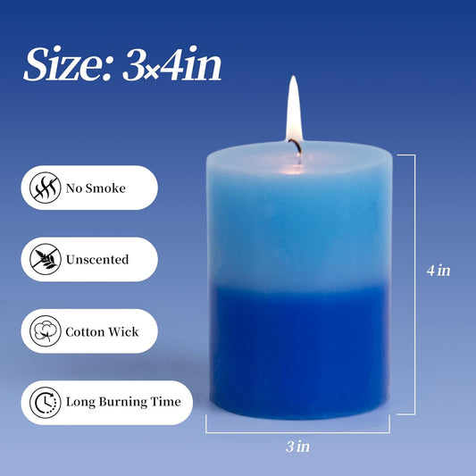 KONNI Coffee Layered Pillar Candles Set of 3, 3"x 4" Unscented Pillar Candles Bulk, 39 Hours Long Burning Candles, Smokeless&Dripless Round Candle for Wedding, Home Decoration, Parties, Spas, Dinner