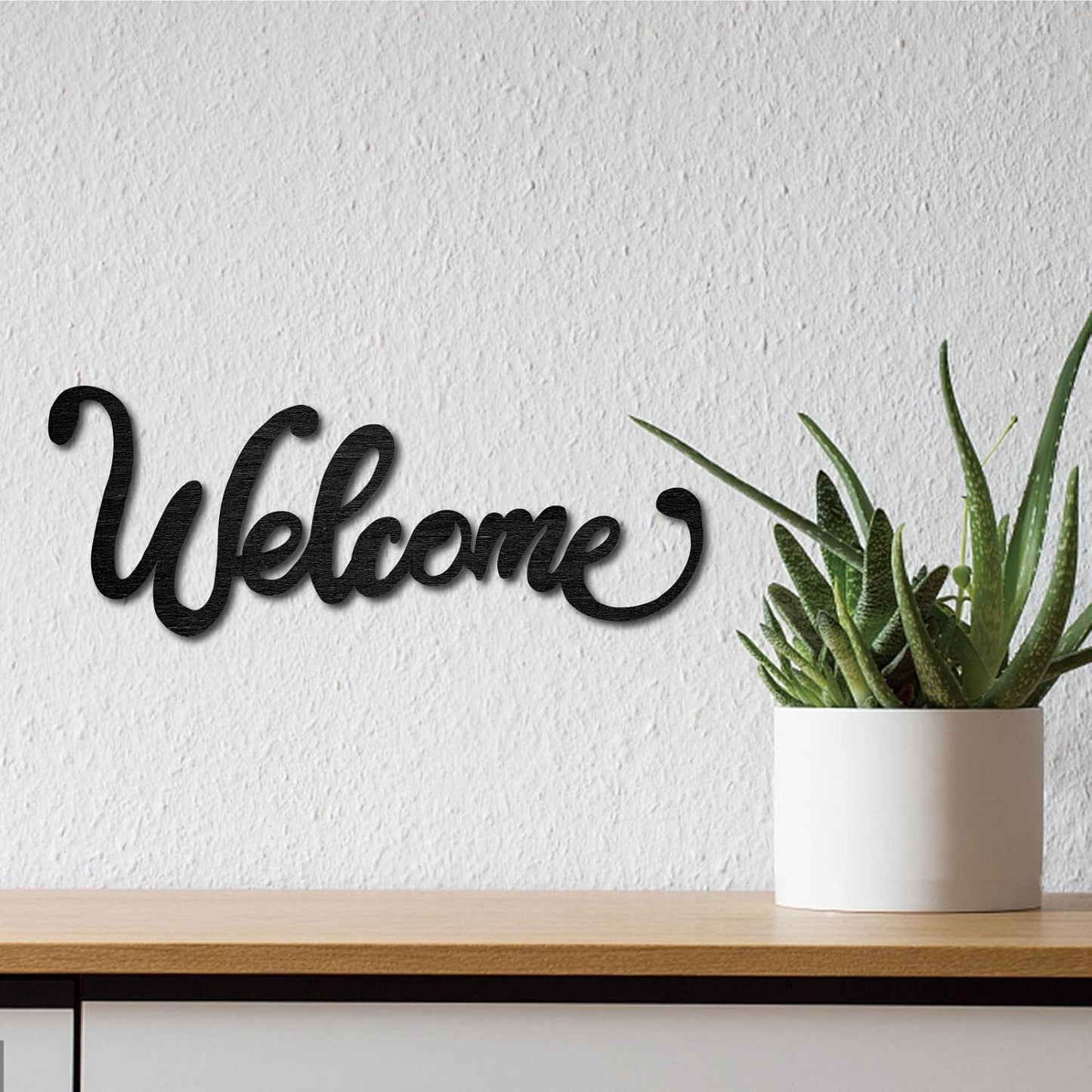CREATCABIN Wood Cutout Family Arrow Sign Laser Cut Wooden Wall Decor Sculpture Hanging Decor Wall Art Decoration for Home Gallery Office Front Door Black 11.9" x 4.3"