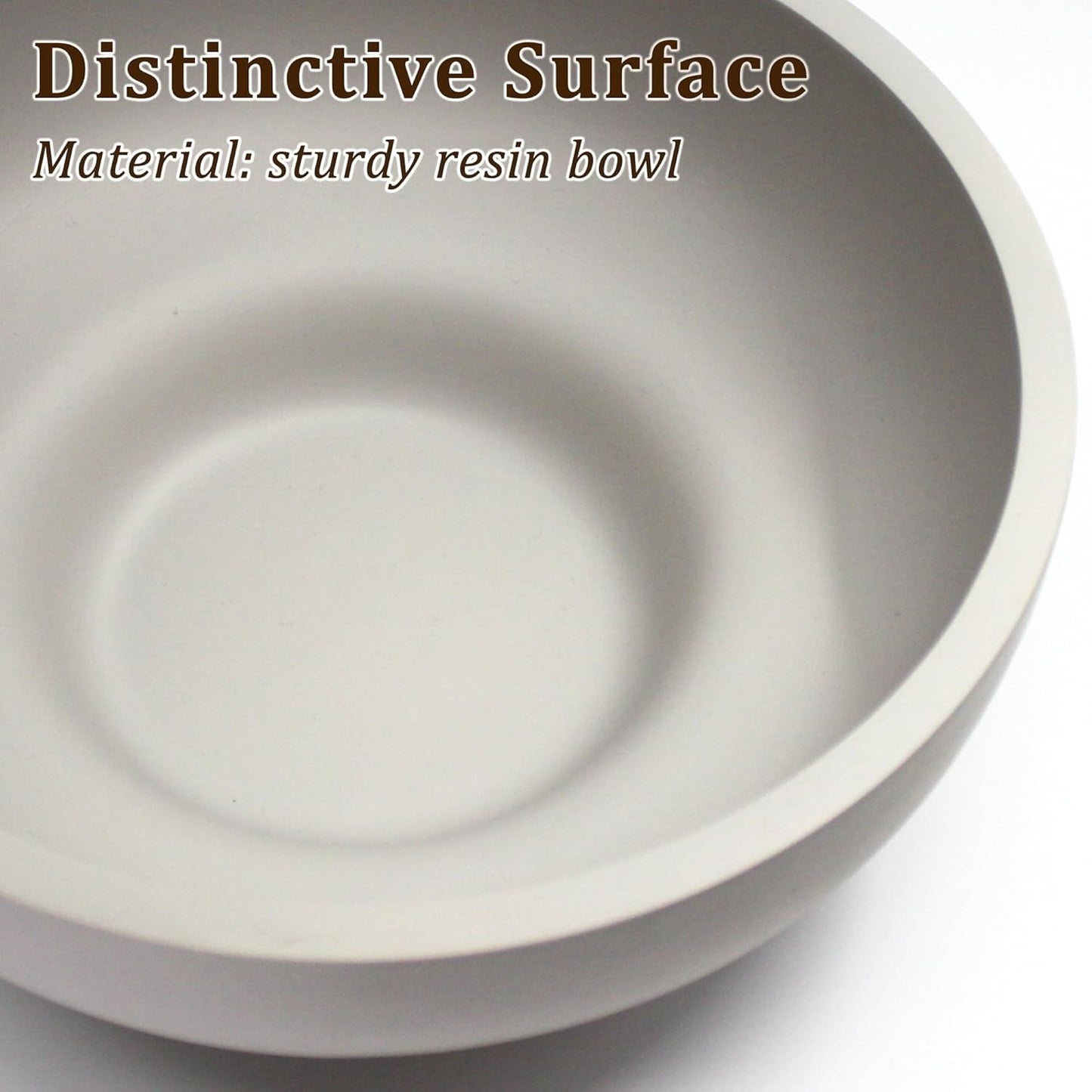 LIN CHUAN Large Decorative Bowl, Fruit Bowl for Kitchen Counter, Modern Resin Bowl for Home Decor, Key Holder for Entry Table, Sand Beige