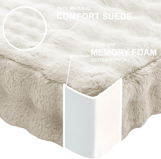 JKMAX 2 Pcs High Density Foam Floor Pillow - Upgraded Large Pillows Seating for Adults - Outdoor Floor Cushion with Soft Tufted Cover - Yoga Pillows for Sitting On Floor - 22 Inch Light Gray