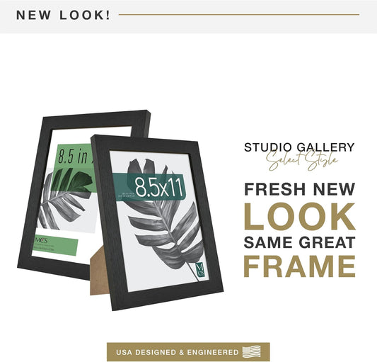 MCS Studio Gallery 16x24 Poster Frame Black Woodgrain Engineered Wood, Vertical & Horizontal Wall Hanging Large Picture Frame for Photos, Posters & Art Prints (1-Pack)