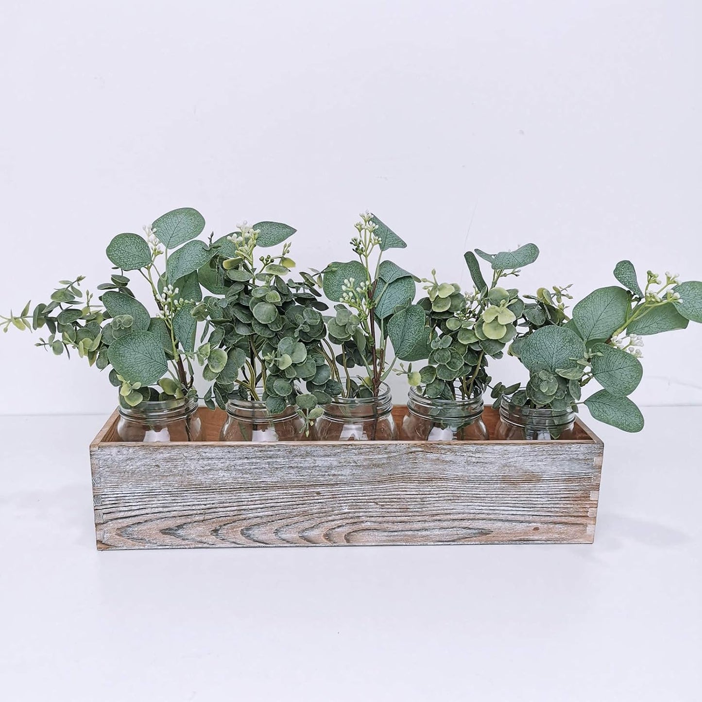 Bulk Artificial Silver Dollar Eucalyptus Leaves Picks Stems and Faux Branches for Vase Bouquets Floral Arrangement Wreath Rustic Farmhouse Greenery Decoration