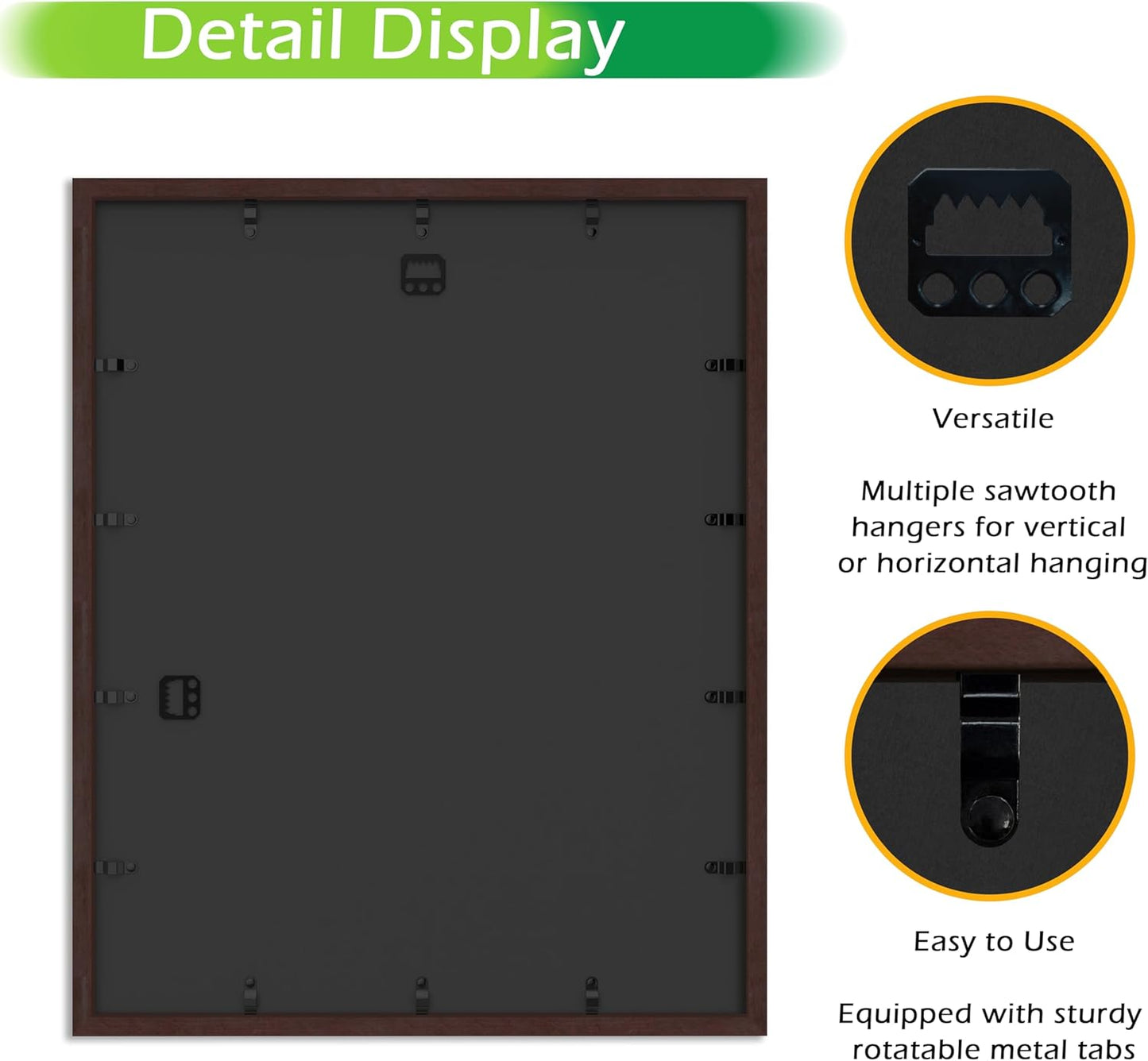 FrameWorks 11” x 14” Dark Oak Wooden Shadow Box Frame – Display Case with Soft Felt Back, Memory Box with Tempered Glass, Display Box with Elegant White Ball Push Pins, Wooden Flower Box