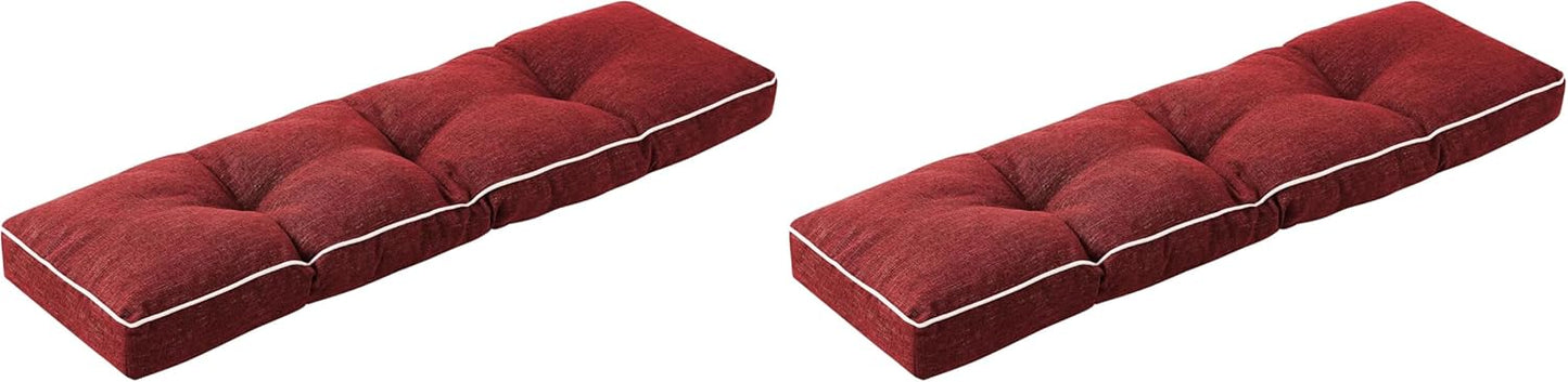 IPYNBAP Bench Cushion, 42 x 16 Inch Patio Furniture Cushions with Durable Ties, Soft Memory Foam Bench Cushions for Indoor/Outdoor Furniture with Non-Slip Bottom, Kitchen&Dining, Dark Grey