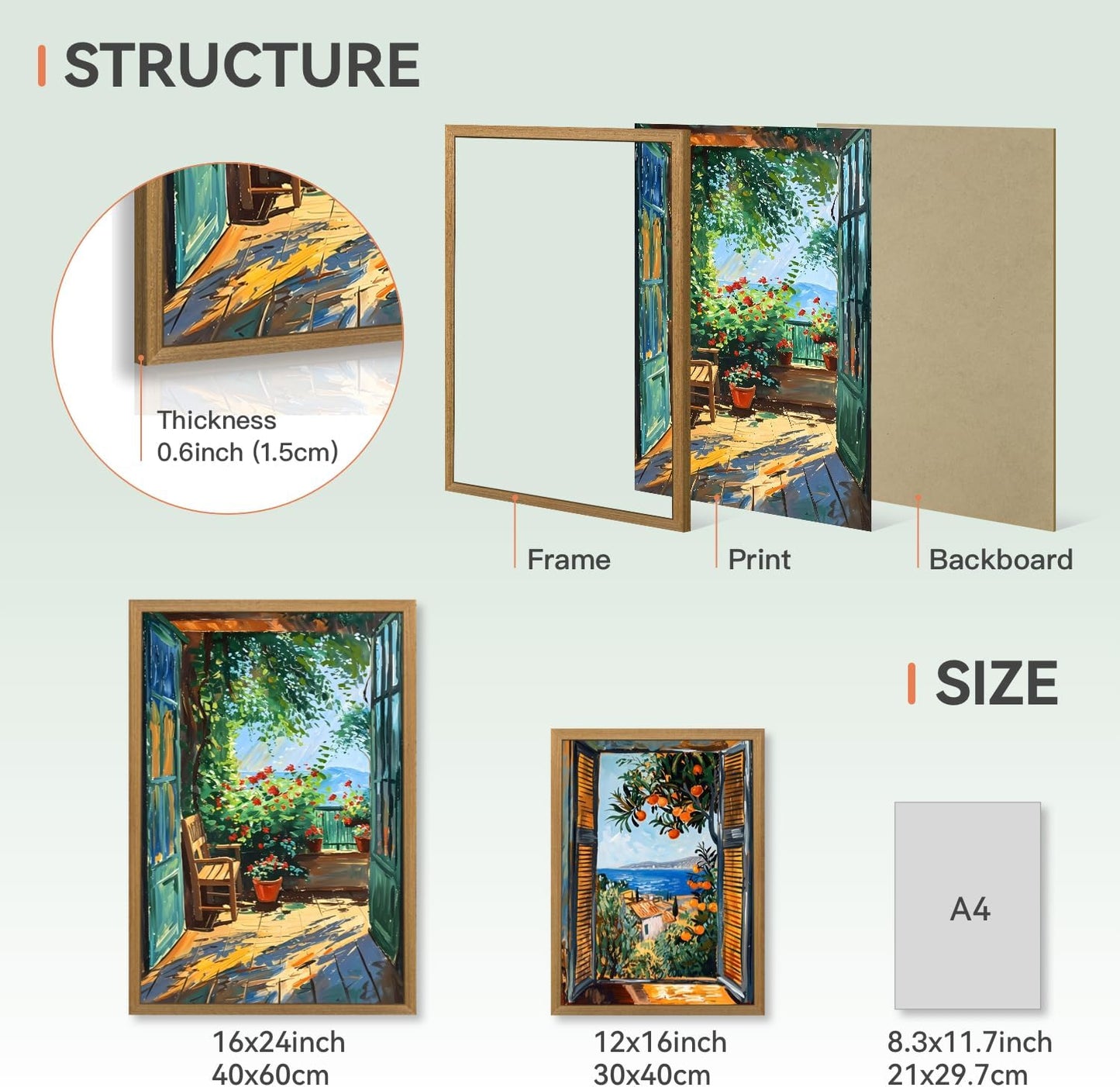 CAZLOUC White Wildflowers Wall Art Set of 3, Neutral Meadow Landscape Wall Decor, Minimalist Mountain Canvas Prints, Beige Rustic Field Paintings for Living Room Bedroom Wood Framed 12x16 Inch