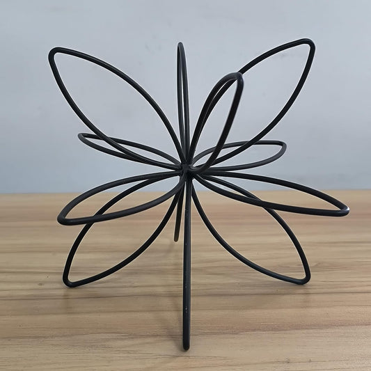 8" Gold Decorative Sphere, Metal Floral Tabletop Sculpture, Abstract Tabletop Decorative Ball for Home Metal Sphere Decor
