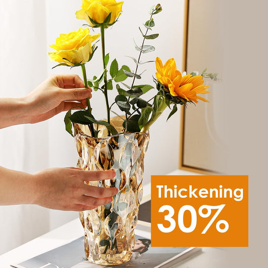 CEMABT Glass Vases for Flowers,Thickened 3.4 lb Morden vases for Tables Centerpieces, vase for Home Decor, Crystal,Colorful and Clear Rose Large Vases Christmas Day Gifts(Heavy Duty)
