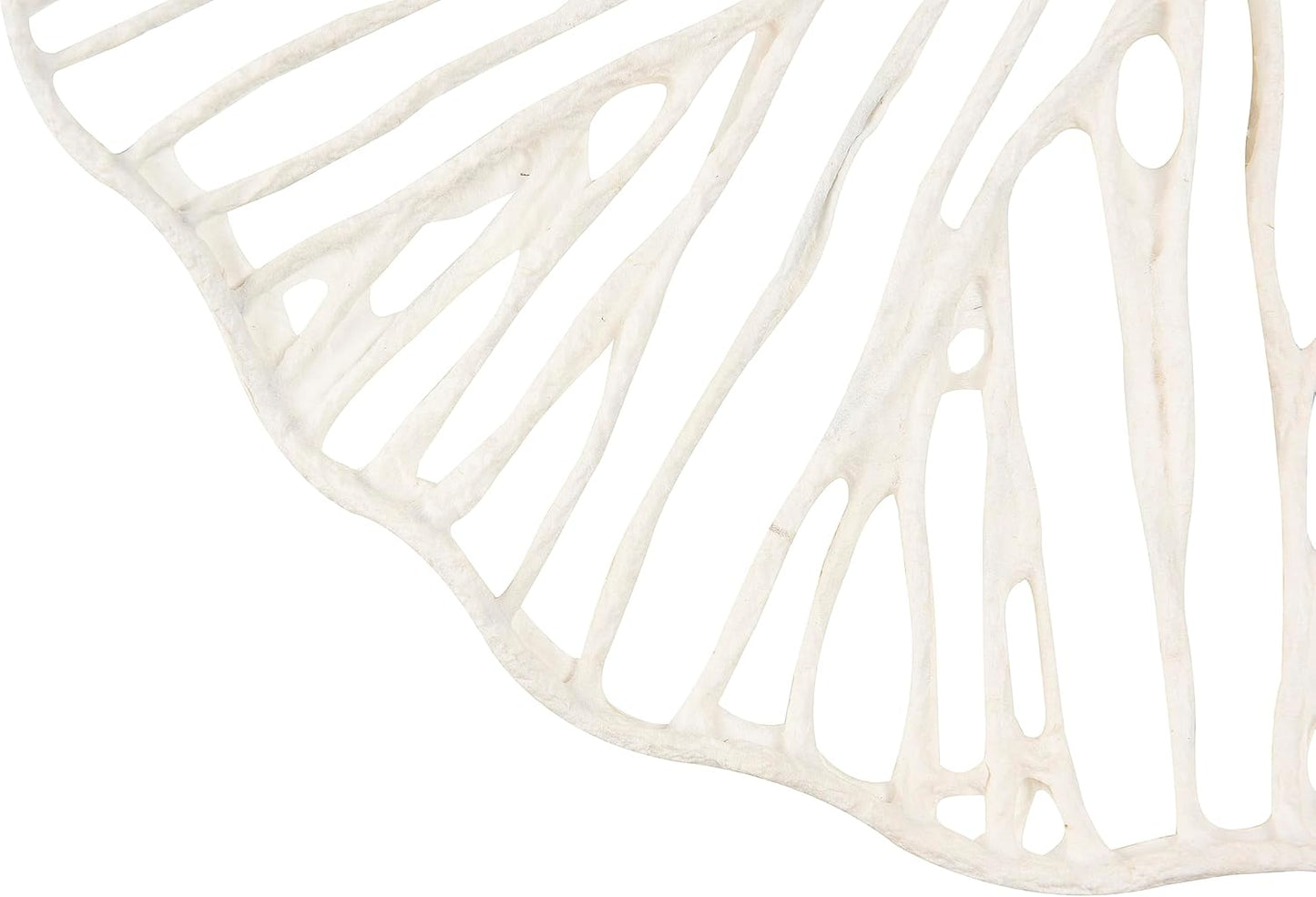 Creative Co-Op Handmade White Coral Shaped Paper & Metal Wall Décor (Set of 3 Sizes)