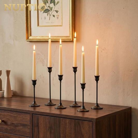 Candlestick Holders Taper Candle Holders, Set of 3 Candle Stick Holders Set, Brass Gold Candlestick Holder Set, Vintage Modern Decorative Centerpiece for Table Mantel Wedding Housewarming Gift