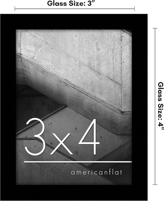 Americanflat 24x36 Poster Frame with Polished Plexiglass - Streamline Collection - Thin Border Picture Frame for Wall Display - Hanging Hardware Included - Black - Colors D