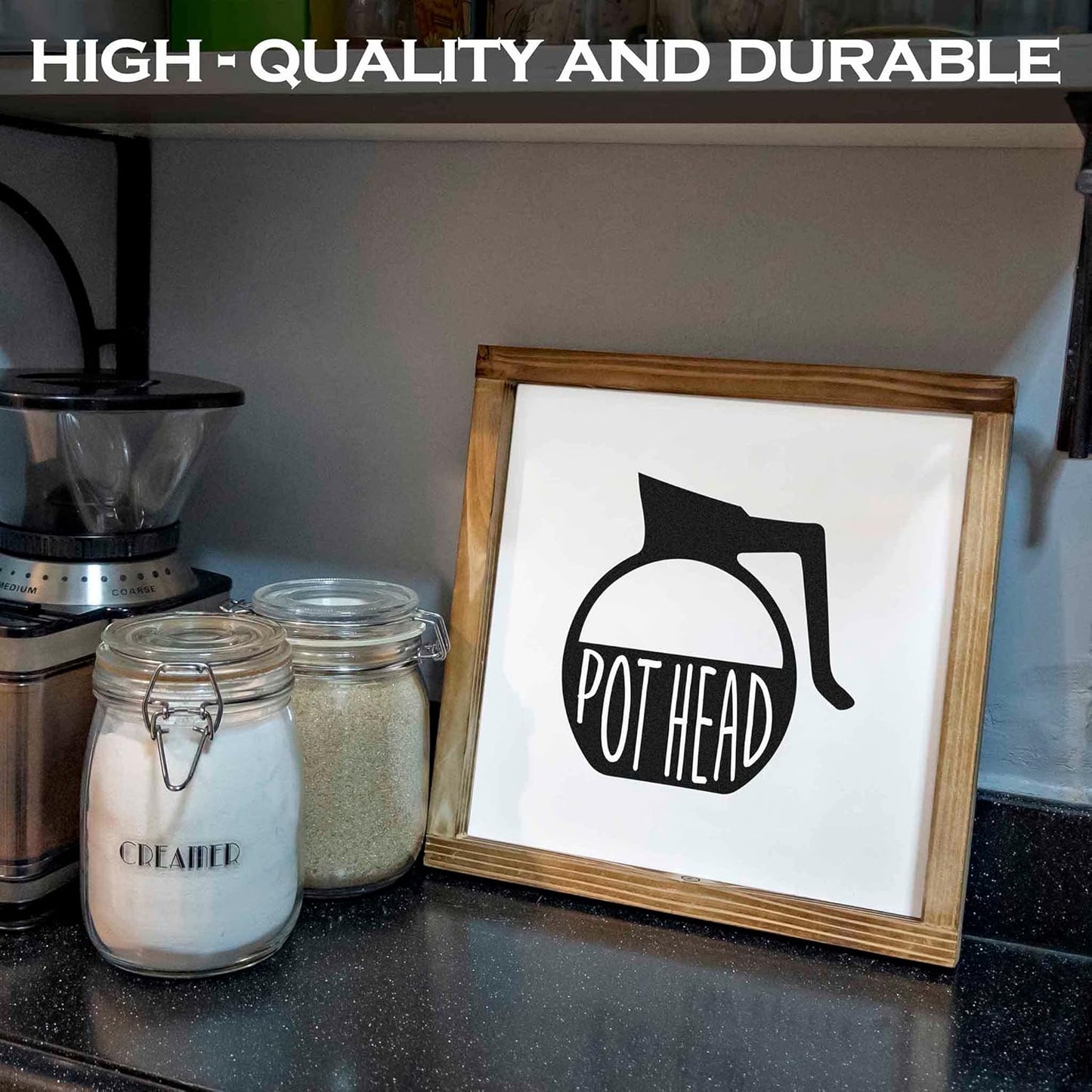 Coffee Bar Sign Decor 8x17 Inch, Coffee Sign Decor, Wooden Kitchen Wall Art