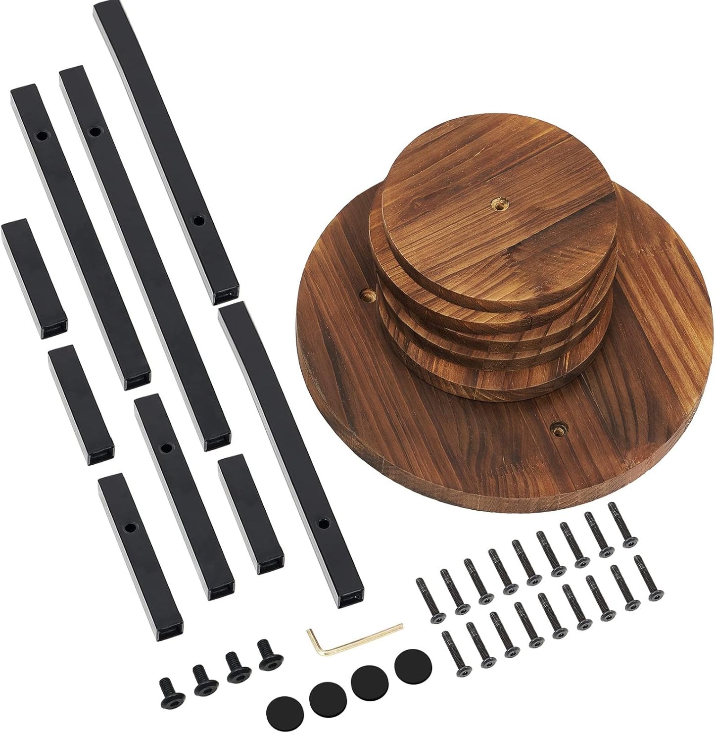 AUGOSTA 3 Tier Plant Stand, Tall Metal Wood Shelf Holder for Indoor, Outdoor Display Rack Flower Pot Stand for Corner Living Room Balcony Garden Patio