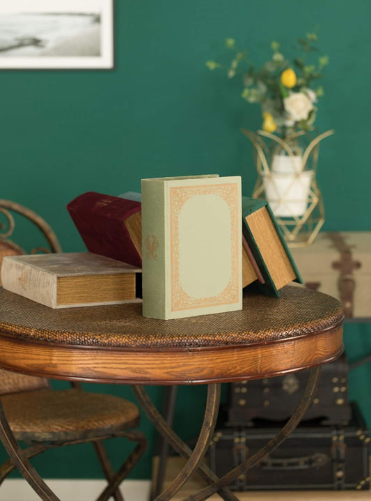 Decorative Vintage Book Shaped Trinket Storage Box- Green