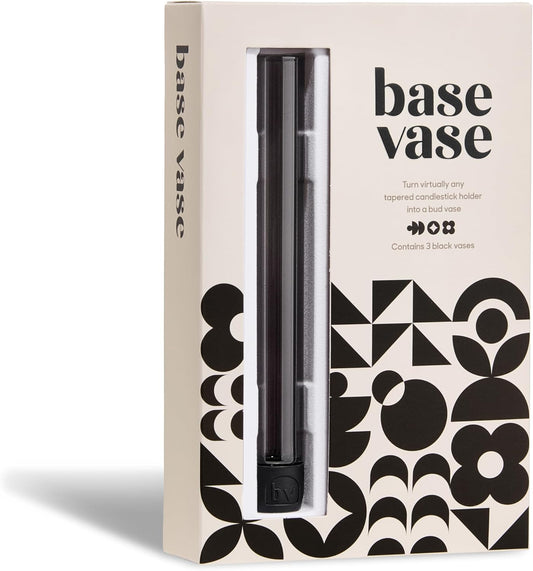 Base Vase (3-Pack) - The Bud Vase that Fits in Taper Candle Holders | Create Floral Arrangements for Tablescapes, Centerpieces, Weddings and Home Decor
