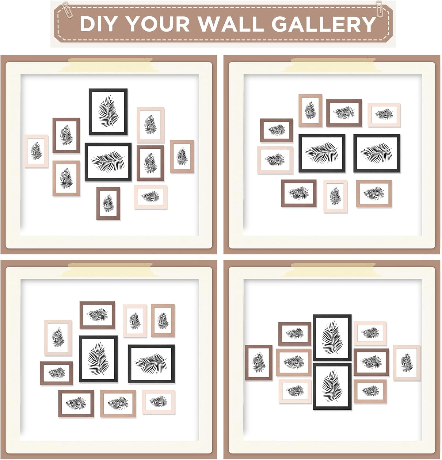 Funtopia Picture Frames, 10 Pack Picture Frames Collage Wall Decor, Gallery Wall Frame Set for Wall or Tabletop Display, Multi-size with 8x10, 5x7, 4x6 Family Photo Frames