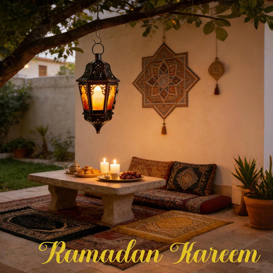 Ramadan Lantern Decorative Indoor & Outdoor, 13.6’’ Vintage Decorative Hanging Lanterns with Chian for Home Porch Patio Decor, Metal Christmas Moroccan Candle Holder Decorations (Amber)