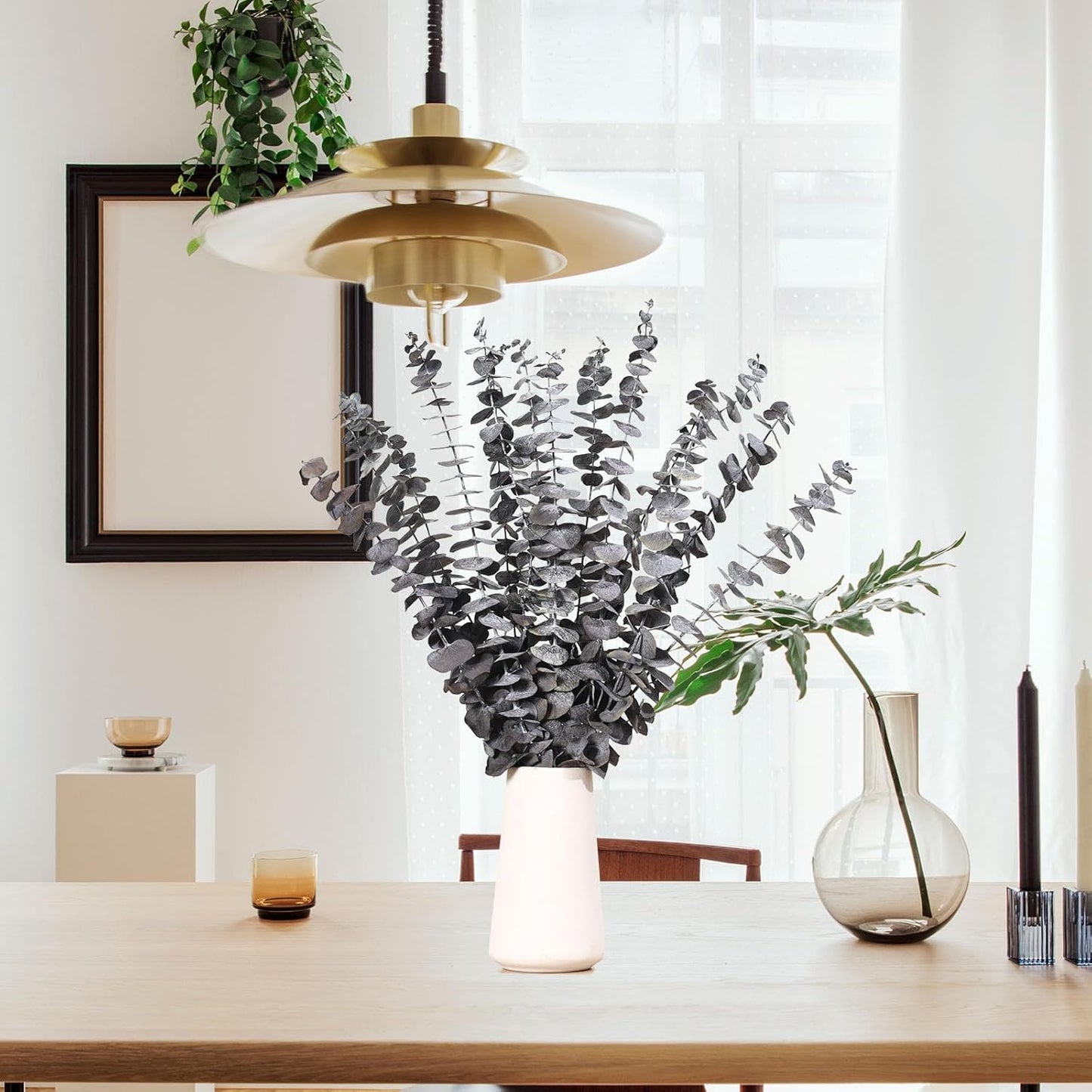 Tavkite 16 Pcs Dried Eucalyptus Stems, 17'' Natural Fresh Eucalyptus Leaves Branches Hanging for Shower, Preserved Real Plant Live Greenery for Home SPA Wall Bathroom Wedding Party Vase Decor