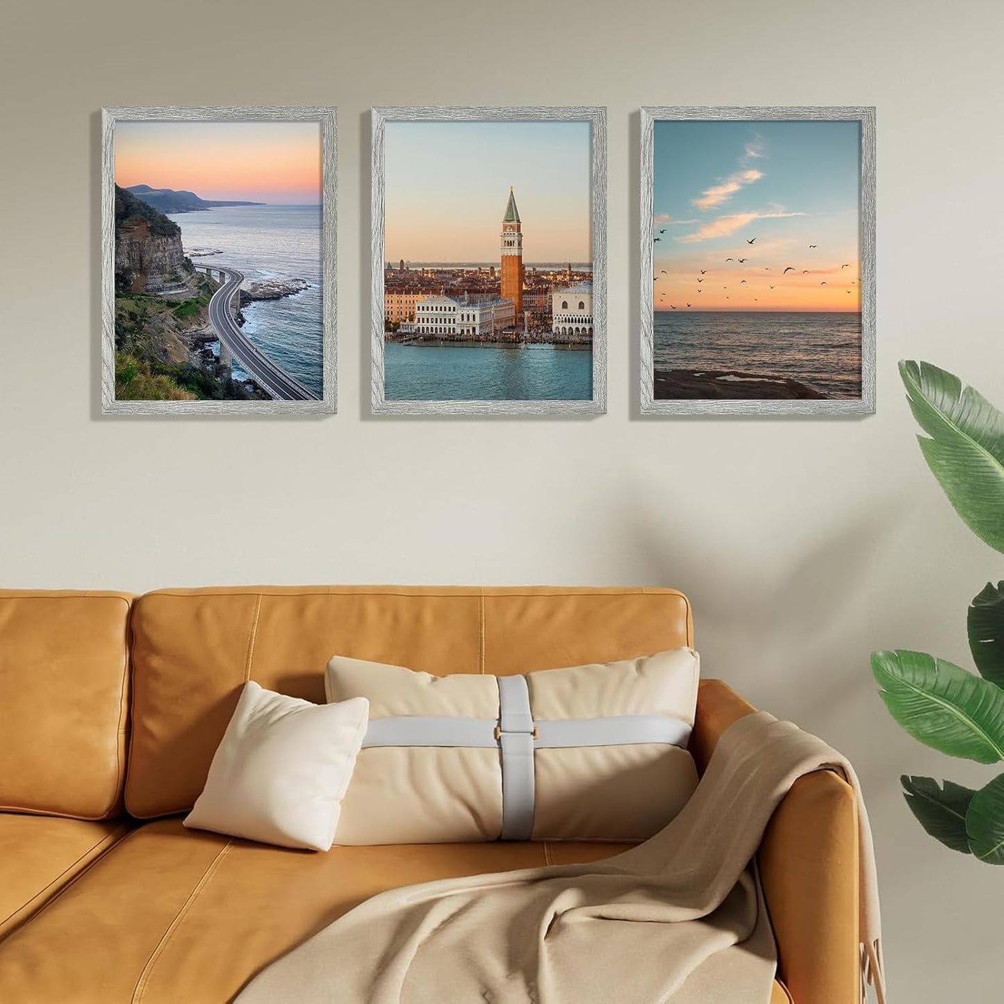 Vittanly 8x10 Picture Frames Set of 9, Shatter Resistant Plexiglass, Display 5x7 Pictures with Mat or 8x10 without Mat, Photo Frames for Wall or Tabletop, Engineered Wood, Black - Colors A