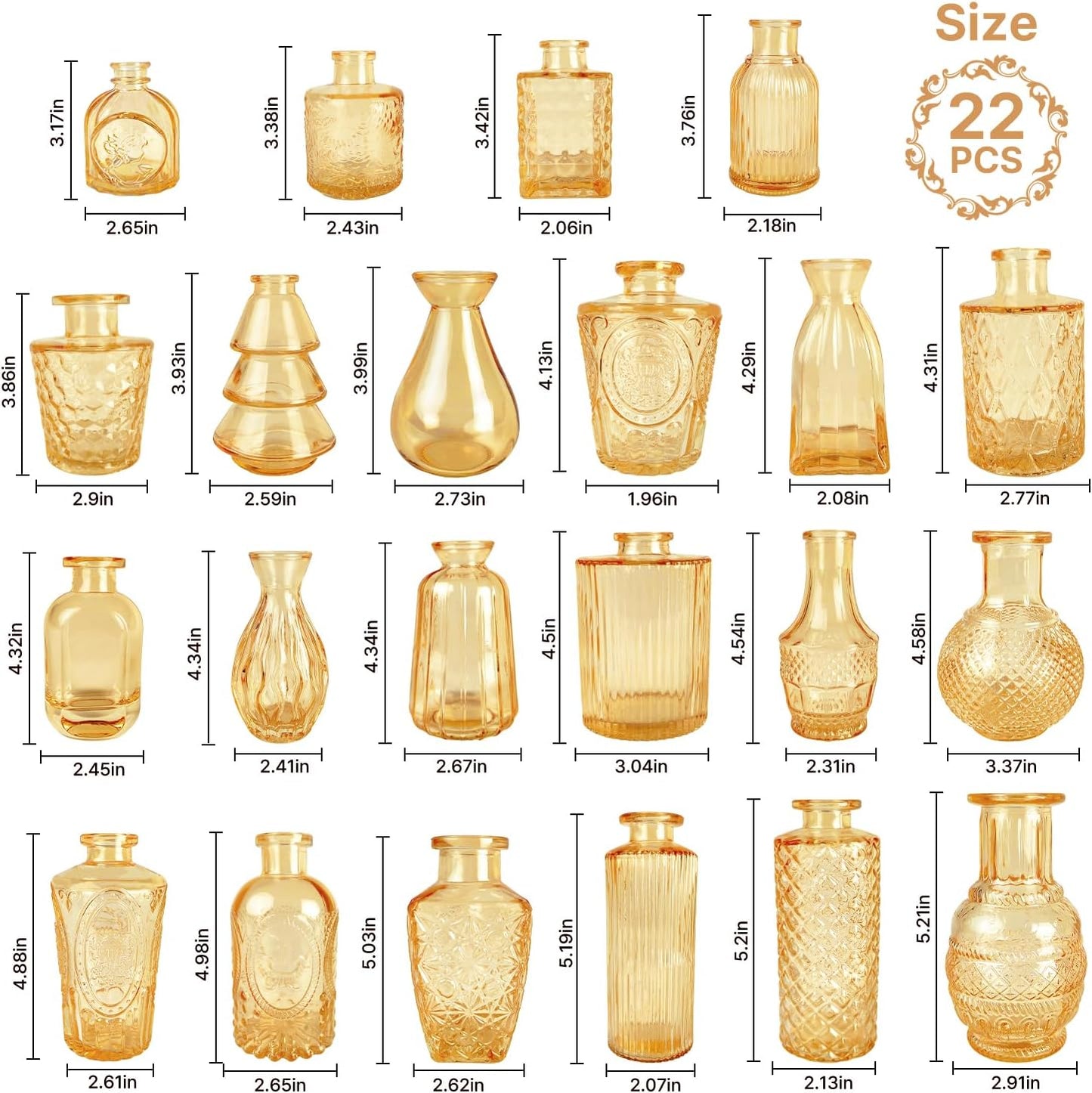 Clear Glass Bud Vase Set of 12 Pcs,Small Bud Vases in Bulk,Glass Crystal Flower Vases Table Centerpieces for Party Event Wedding Decor Baby Shower Decorations (Clear, 12 Pcs)