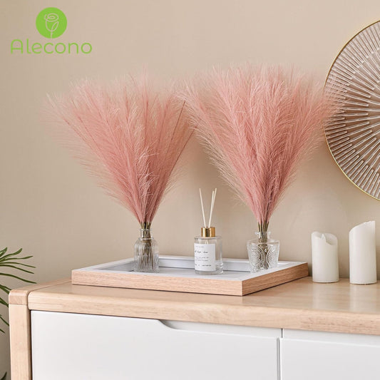 Alecono 𝟯𝟬𝙋𝙘𝙨 Pampas Grass 17in, Pink Pampas Grass Decor for Home Decoration, Faux Pampas Grass Wall Decor for Wedding Centerpieces Party Decorations(Blush, Cream, Pink) - Colors B