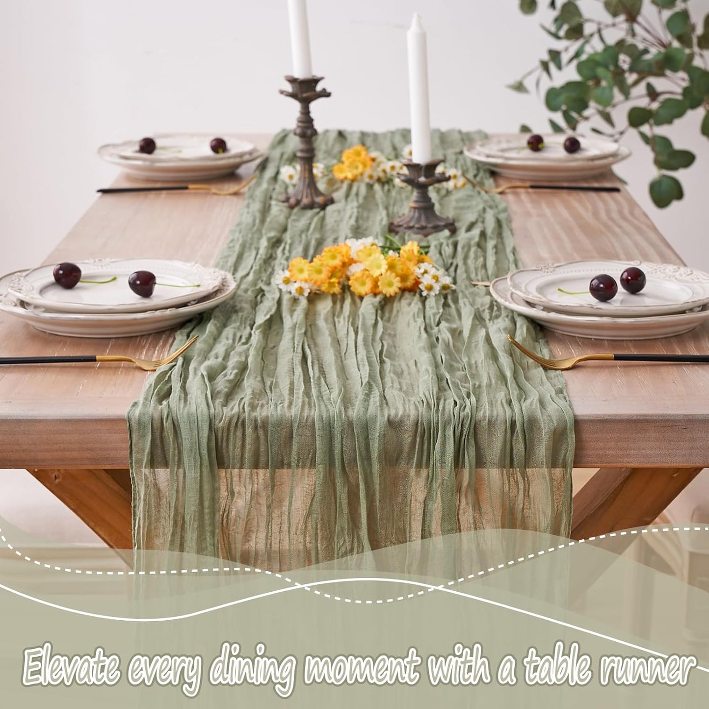 2pcs Cheesecloth Table Runner 120 Inches Pink Boho Gauze Cheese Cloth Runner 10FT Rustic Sheer Fall Table Runners for Thanksgiving Baby Shower Party Holiday Wedding Decoration
