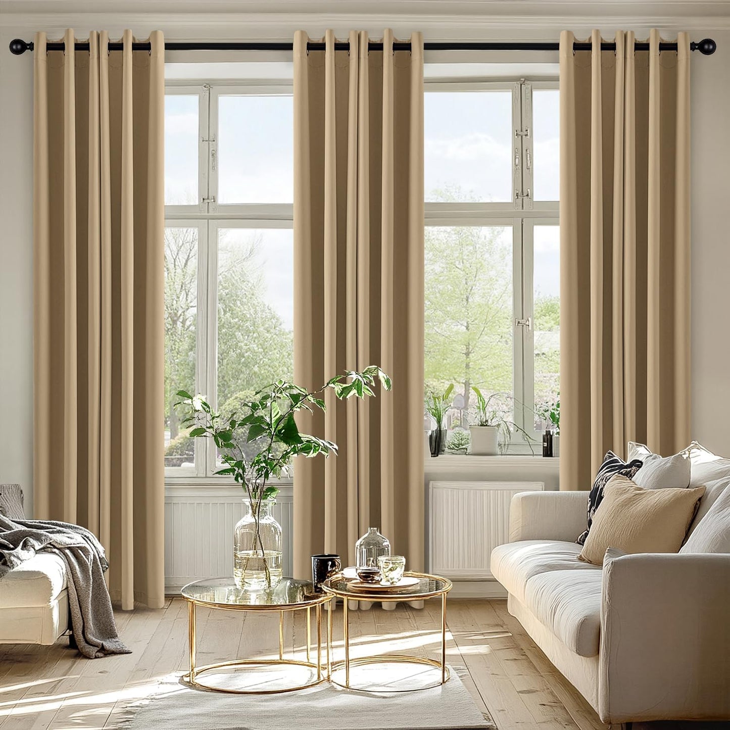 MIULEE Blackout Curtains for Bedroom Living Room 2 Panels, Thermal Insulated Room Darkening Drapes Grommet Noise Reducing Light Blocking Window Treatments 63 Inches Long 40x63 Inch Black - Colors A
