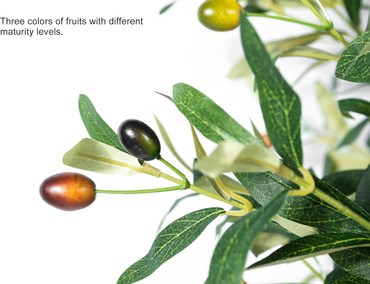 Olive Trees Artificial Indoor, Artificial Olive Tree 6FT Faux Olive Tree for Home Office Decor, Artificial Tree with Realistic Trunk, Branches, Leaves and Fruits, Fake Olive Tree for Gift